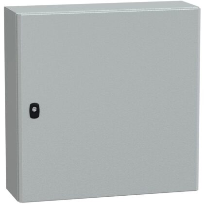 SAREL Spacial S3D volle deur met montageplaat. H600xB600xD200 IP66 IK10 RAL7035. NSYS3D6620P