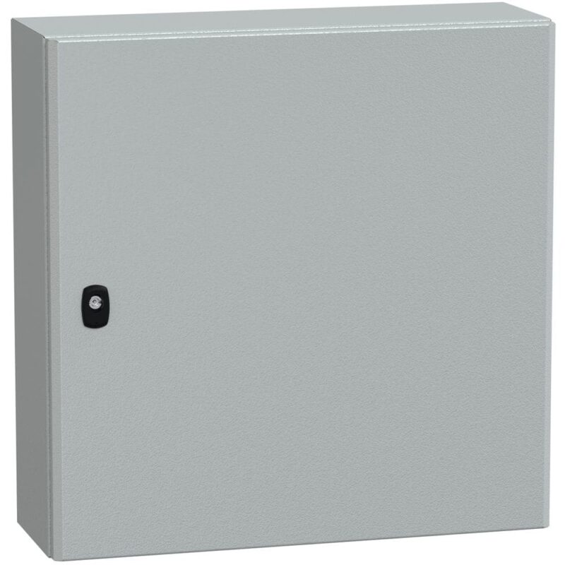 SAREL Spacial S3D volle deur met montageplaat. H600xB600xD200 IP66 IK10 RAL7035. NSYS3D6620P