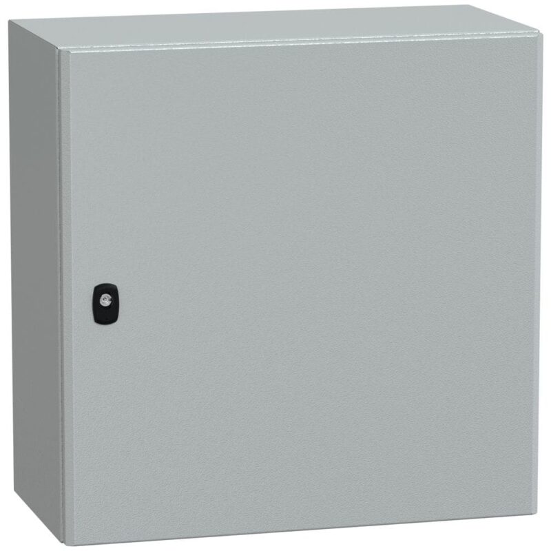 SAREL Spacial S3D volle deur met montageplaat. H600xB600xD300 IP66 IK10 RAL7035. NSYS3D6630P