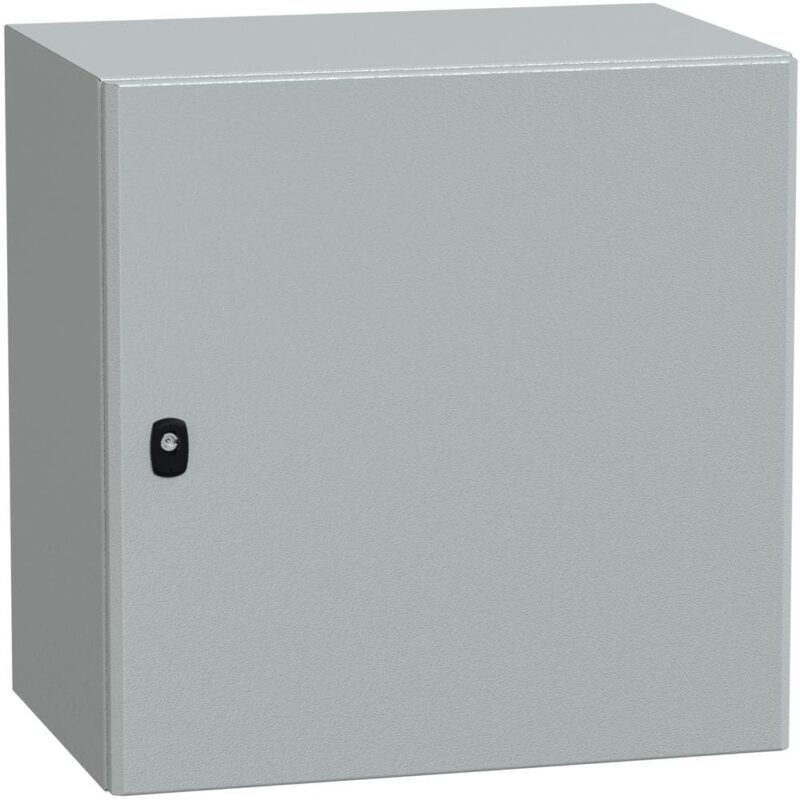 SAREL Spacial S3D volle deur met montageplaat. H600xB600xD400 IP66 IK10 RAL7035. NSYS3D6640P