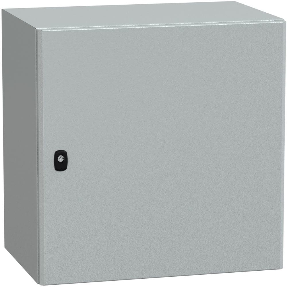 SAREL Spacial S3D volle deur met montageplaat. H600xB600xD400 IP66 IK10 RAL7035. NSYS3D6640P