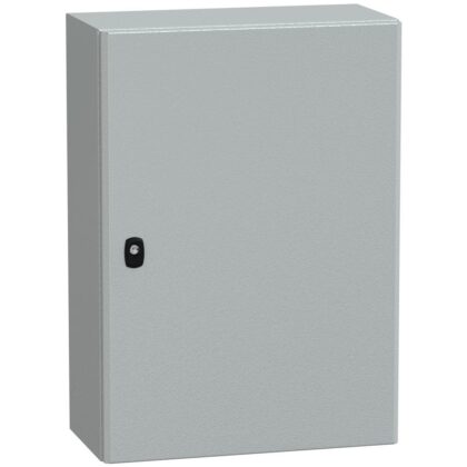 SAREL Spacial S3D volle deur met montageplaat. H700xB500xD250 IP66 IK10 RAL7035. NSYS3D7525P