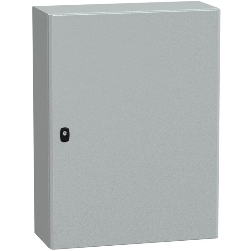 SAREL Spacial S3D volle deur met montageplaat. H800xB600xD250 IP66 IK10 RAL7035. NSYS3D8625P
