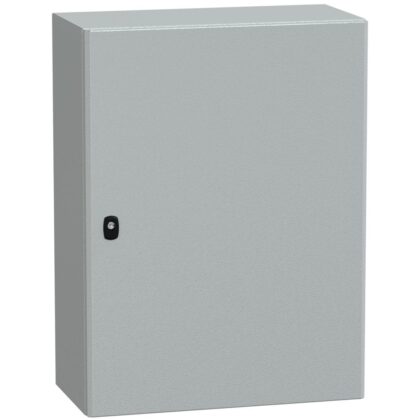 SAREL Spacial S3D volle deur met montageplaat. H800xB600xD300 IP66 IK10 RAL7035. NSYS3D8630P