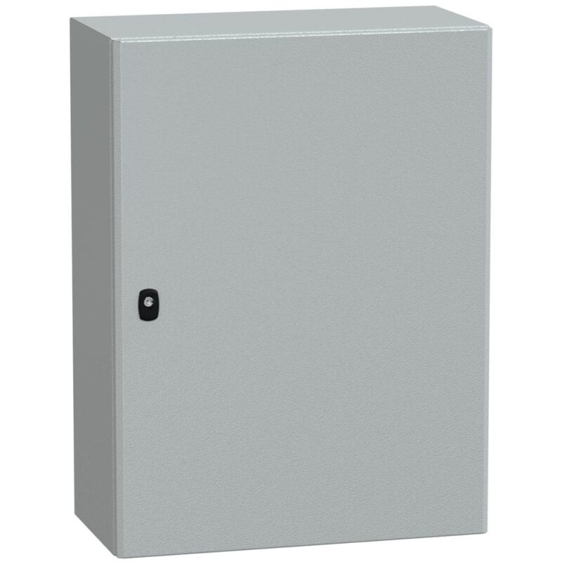 SAREL Spacial S3D volle deur met montageplaat. H800xB600xD300 IP66 IK10 RAL7035. NSYS3D8630P