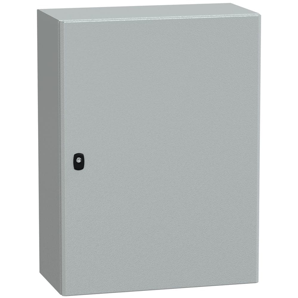 SAREL Spacial S3D volle deur met montageplaat. H800xB600xD300 IP66 IK10 RAL7035. NSYS3D8630P