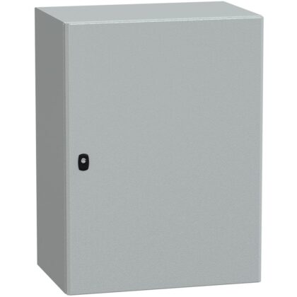 SAREL Spacial S3D volle deur met montageplaat. H800xB600xD400 IP66 IK10 RAL7035. NSYS3D8640P
