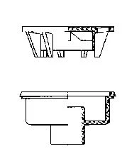 Nicoll PVC ljm klokput 200 x 200 x 110 mm - uitgang vertikaal 75-63 mm - donkergrijs - waterslot 19