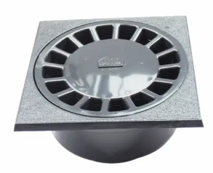 Nicoll PVC lijm klokput 250 x 250 x 139 mm - uitgang vertikaal 90-80 mm - lichtgrijs - waterslot 26 mm SC908G
