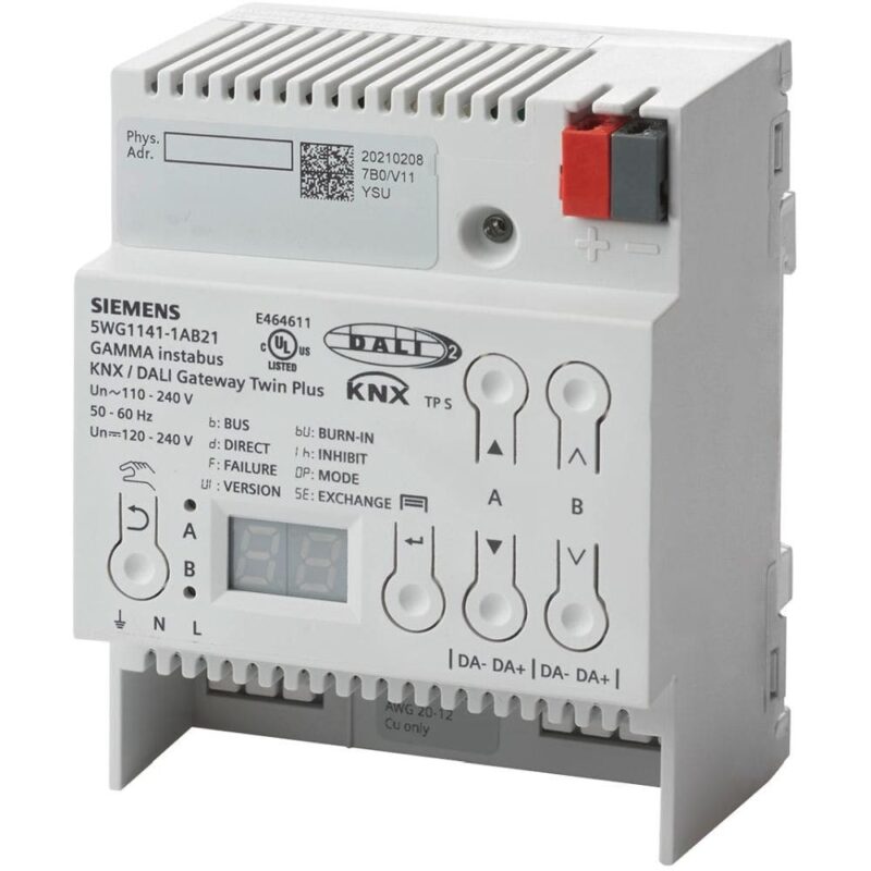 SIEMENS KNX/DALI GATEWAY TWIN PLUS N 141/21 2x64 DALI ECG
