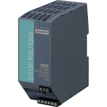 SIEMENS SITOP PSU100S 24V/5A STABILIZED POWER SUPPLY INPUT: 120/230VAC OUTPUT: 24VDC/5A 6EP13332BA20