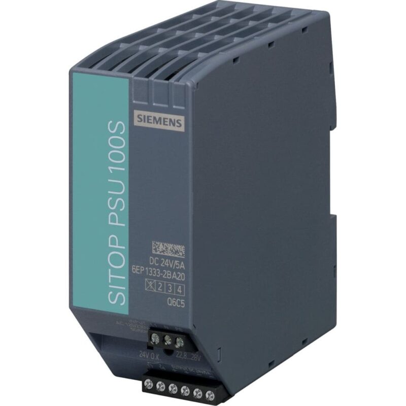 SIEMENS SITOP PSU100S 24V/5A STABILIZED POWER SUPPLY INPUT: 120/230VAC OUTPUT: 24VDC/5A 6EP13332BA20