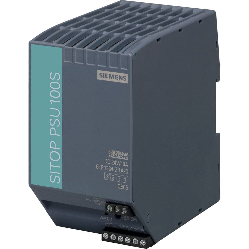 SIEMENS SITOP PSU100S 24V/10A STABILIZED POWER SUPPLY UNIT INPUT: 120/230VAC 6EP13342BA20