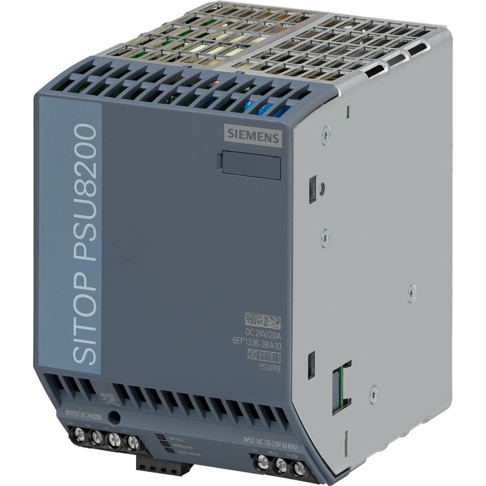 SIEMENS SITOP PSU100M 20A STABILIZED POWER SUPPLY INPUT: 120-230VAC 110-220VDC OUTPUT: 6EP13363BA10