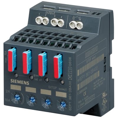 SIEMENS SITOP SELECT 4-CHANNEL DIAGNOS. MODULE OUTPUT: 24 V DC/10 A PER CHANNEL ADJUST. 6EP19612BA00