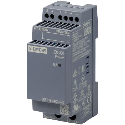 SIEMENS LOGO!POWER 5V/3A gestabiliseerde voeding 100-240 V AC output: 5V/3A DC 6EP33106SB000AY0