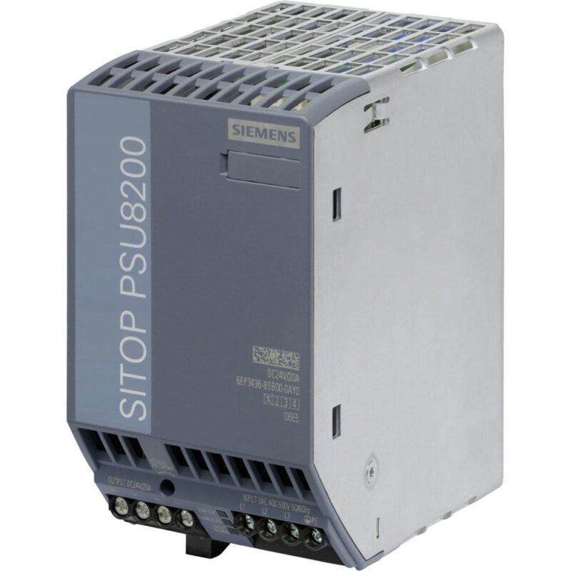 SIEMENS SITOP PSU8200 24V/20A STABILIZED POWER SUPPLY IN: 3 400-500VAC OUT: 24V/20ADC 6EP34368SB000AY0