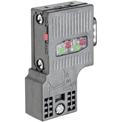 SIEMENS BUS CONNECTOR FOR PROFIBUS ->12MBIT/S 90° ANGLE OUTGOING CABLE