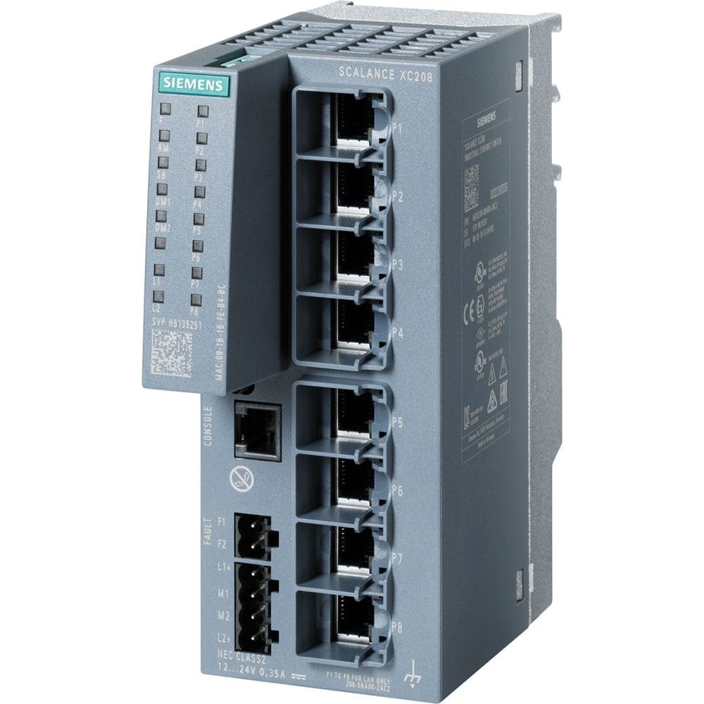 SIEMENS SCALANCE XC208 MANAGEABLE LAYER 2 IE-SWITCH