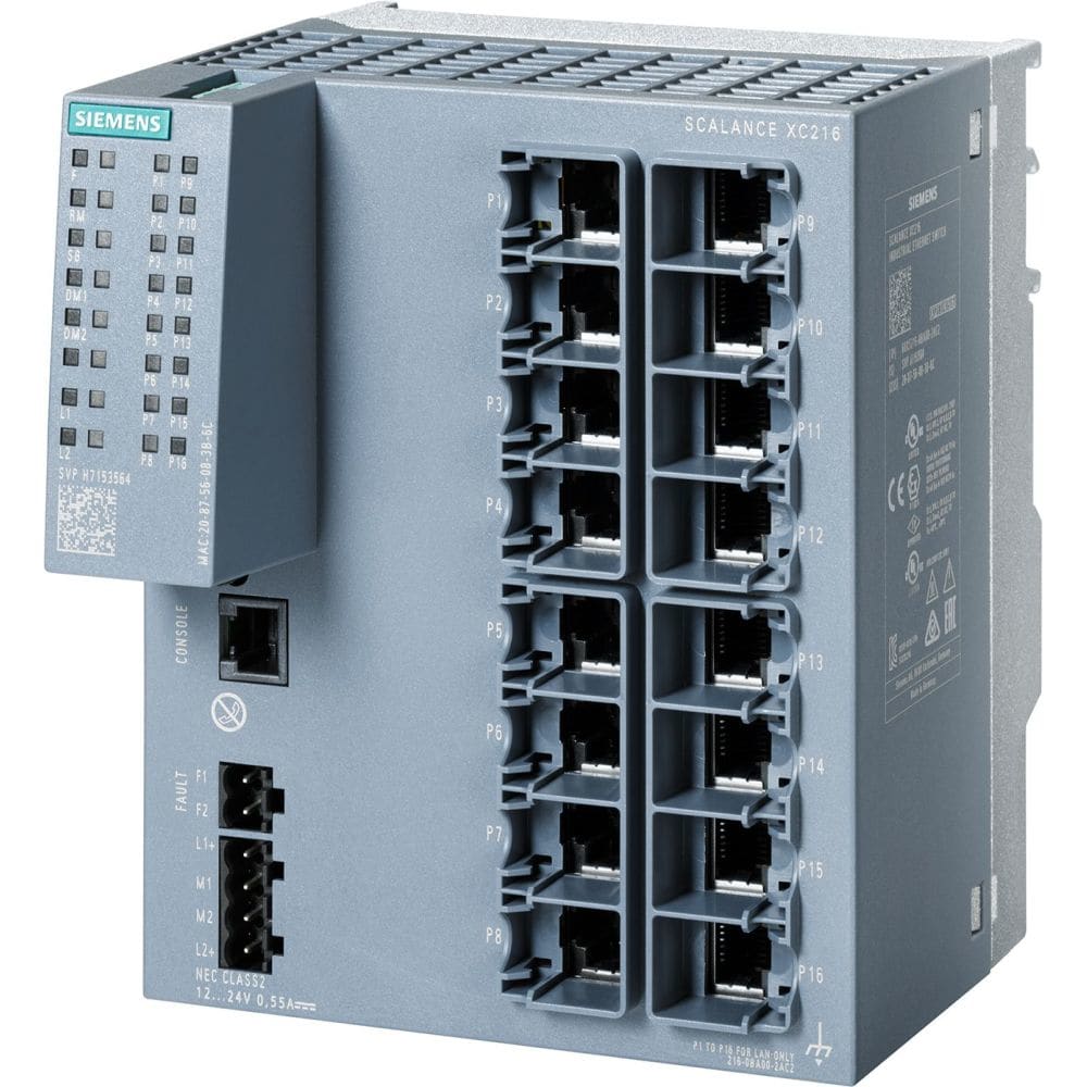 SIEMENS SCALANCE XC216 MANAGEABLE LAYER 2 IE-SWITCH