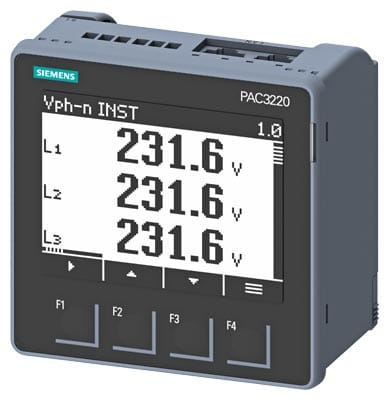 SIEMENS SENTRON PAC3220 LCD 96X96MM 230VCA - MODBUS TCP/IP 7KM32200BA011DA0