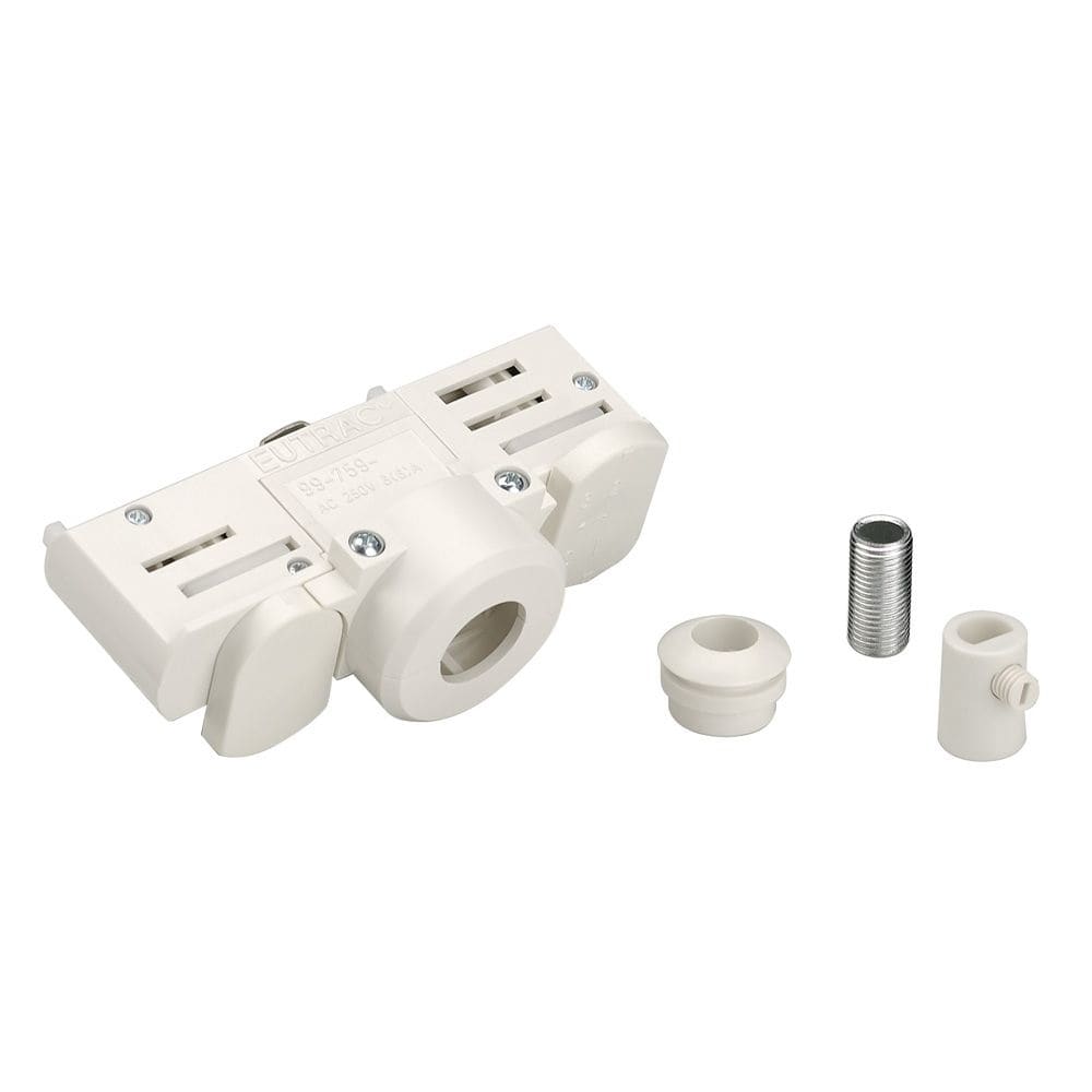 SLV Belgium Eutrac 3-fase rail adapter wit RAL9016 incl. draadstang en trekontlasting 1001542