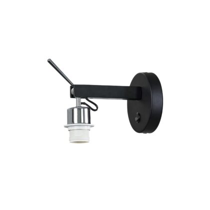 SLV Belgium Fenda E27 indoor wandarmatuur zwart zonder lampenkap 1003034