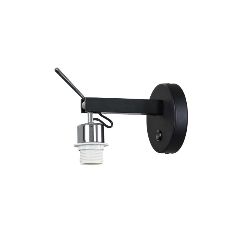 SLV Belgium Fenda E27 indoor wandarmatuur zwart zonder lampenkap 1003034