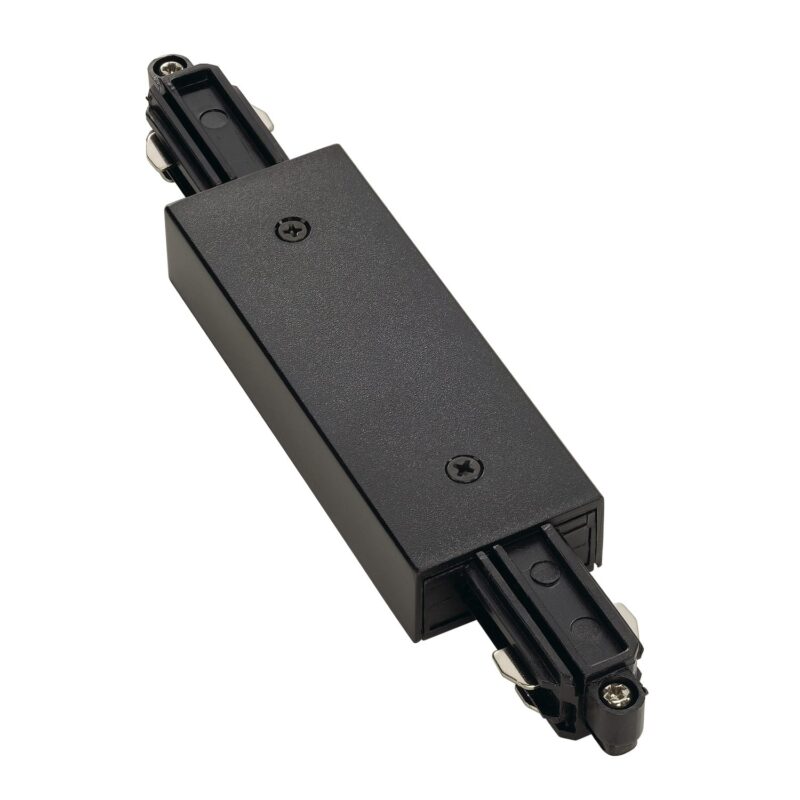 SLV Belgium Elektrische langsverbinding voor 1-Fase rail 230V zwart met voedingsmogelijkheid 143100