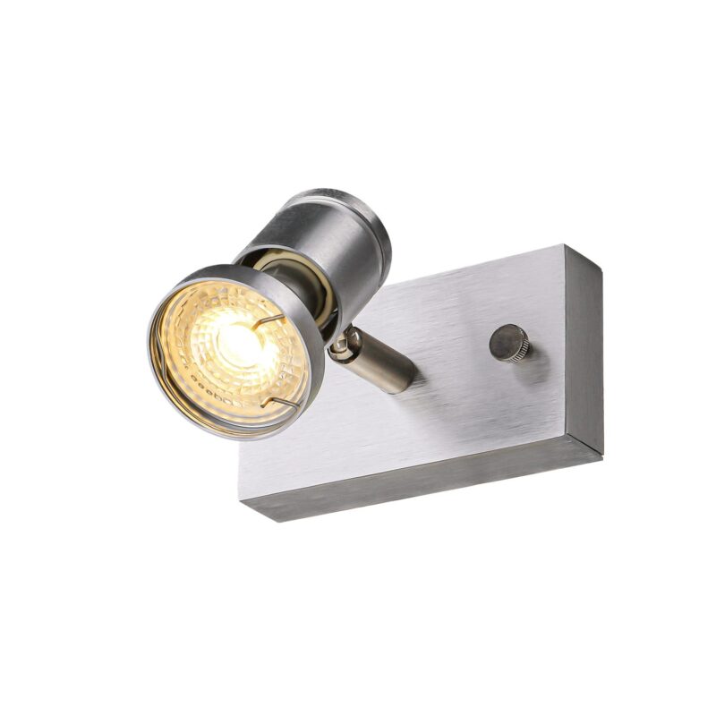 SLV Belgium Asto 1 wand/plafondopbouwspot GU10 50W 230V alu geborsteld 147441