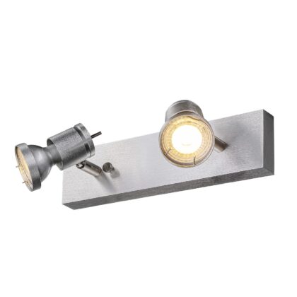SLV Belgium Asto II plafondopbouw 2x50W Gu10 230V 26x6.5x10cm geborsteld alu 147442