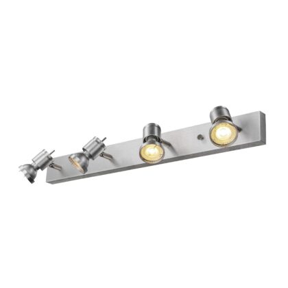 SLV Belgium Asto 4 wand/plafondopbouwspot GU10 4x50W alu geborsteld 147444