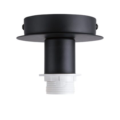 SLV Belgium FENDA plafondopbouw A60/E27 60W staal zwart zonder scherm 155550