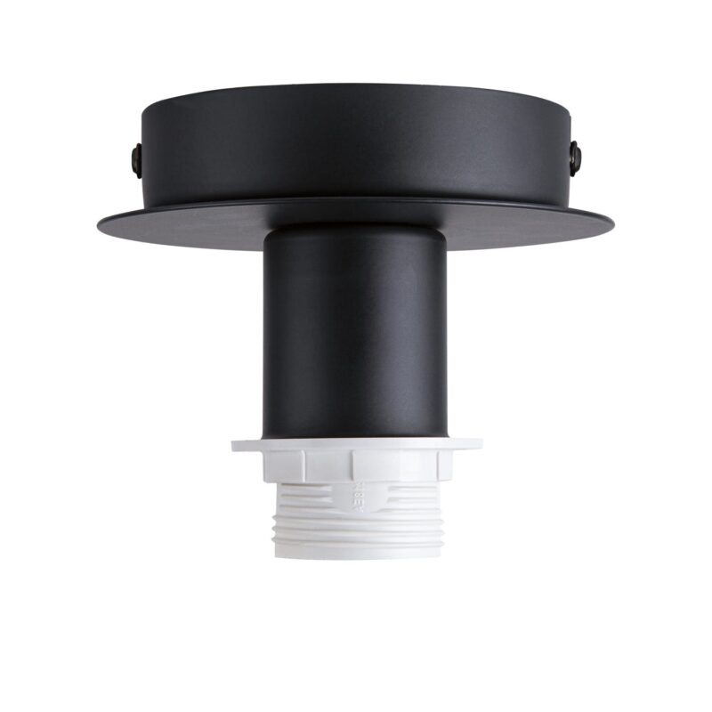 SLV Belgium FENDA plafondopbouw A60/E27 60W staal zwart zonder scherm 155550