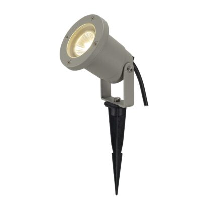 SLV Belgium Nautilus Spike vloerspot opbouw 1x35W Gu10 230V IP65 H16xD9.5cm + kabel zilverg 227418