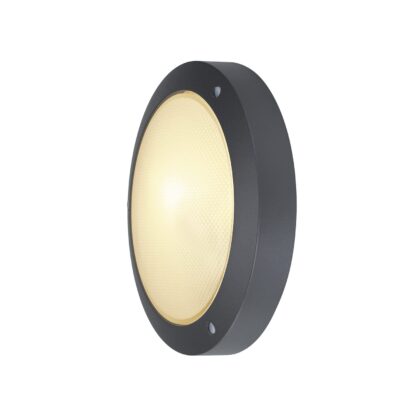 SLV Belgium Bulan wandarmatuur 1x max. 60W E14 230V D=27cm gesatineerd glas IP44 antraciet 229075