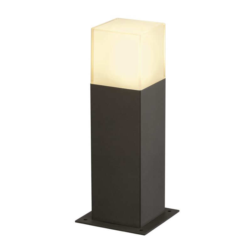 SLV Belgium Grafit SL30 tuinpaaltje 1x11W E27 230V + aansluitdoos H30cm antraciet/wit IP44 231215
