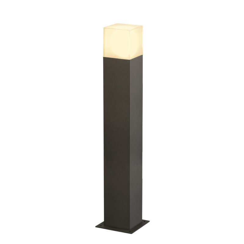 SLV Belgium Grafit SL60 tuinpaaltje 1x11W E27 230V + aansluitdoos H60cm antraciet/wit IP44 231225