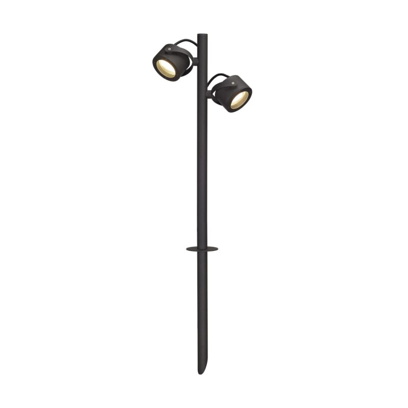 SLV Belgium Sitra 360 SL Spike tuinpaaltje met grondpin 2x9W Gx53 90° + kabel antraciet 231535