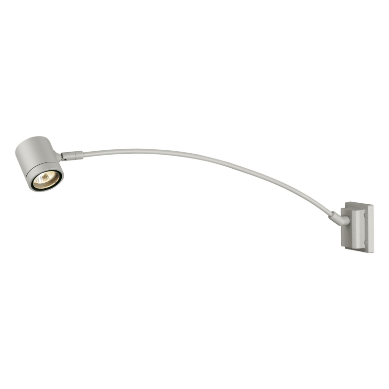 SLV Belgium New Myra Display Curve wandarmatuur 1x50W Gu10 richtbaar IP55 zilvergrijs 233134