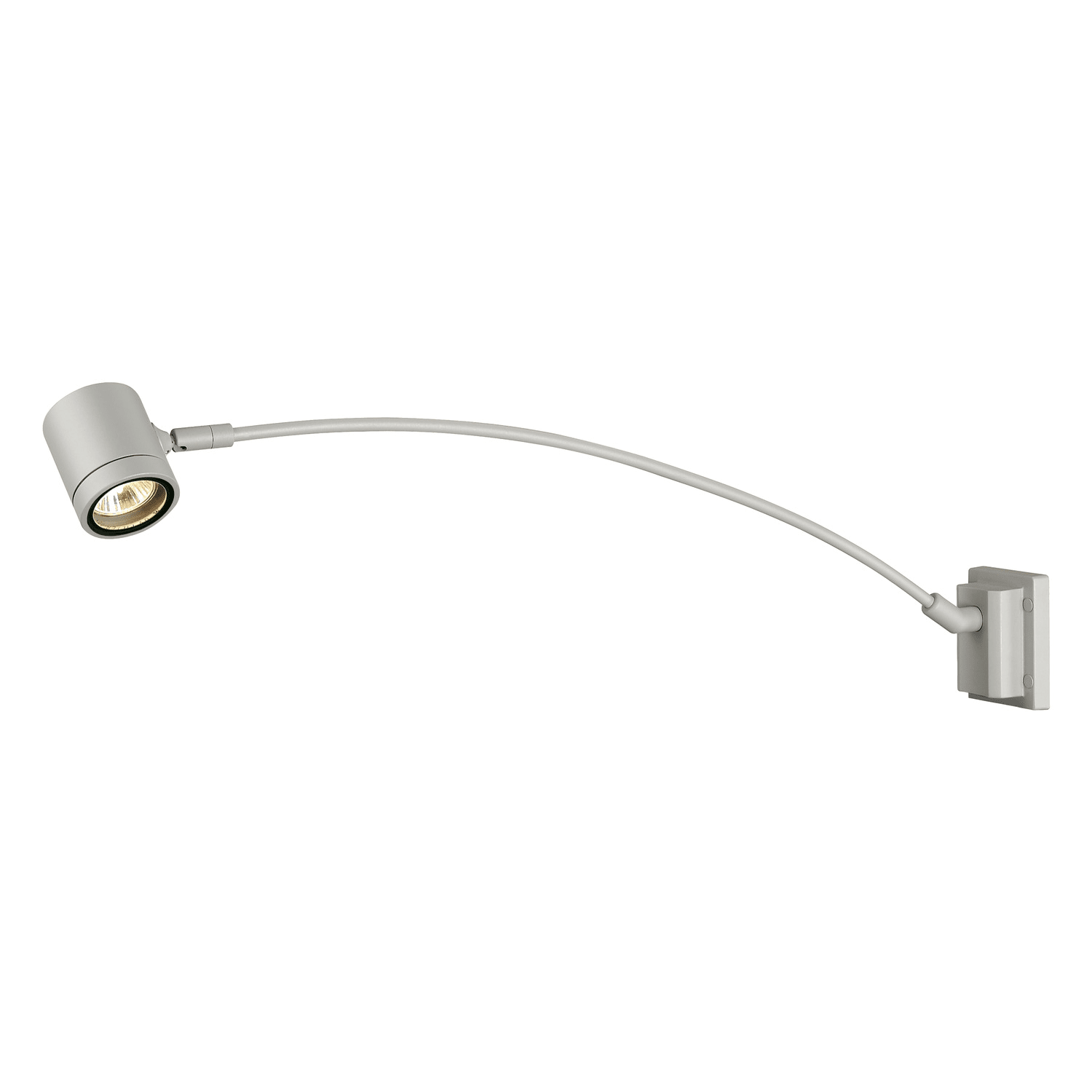 SLV Belgium New Myra Display Curve wandarmatuur 1x50W Gu10 richtbaar IP55 zilvergrijs 233134