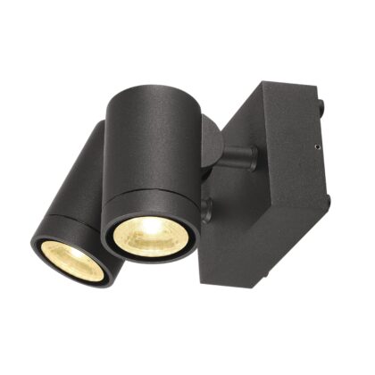 SLV Belgium HELIA wandopbouw LED 2x8W 3000K 38° alu/glas IP55 dubbel antraciet kantelbaar 233255
