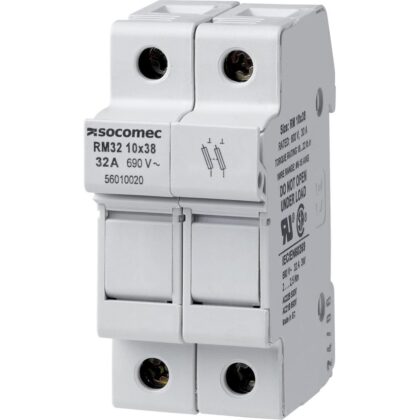 SOCOMEC Modulaire zekeringscheider 2P 32A voor cylindrische zekering 10x38. RM 57010020