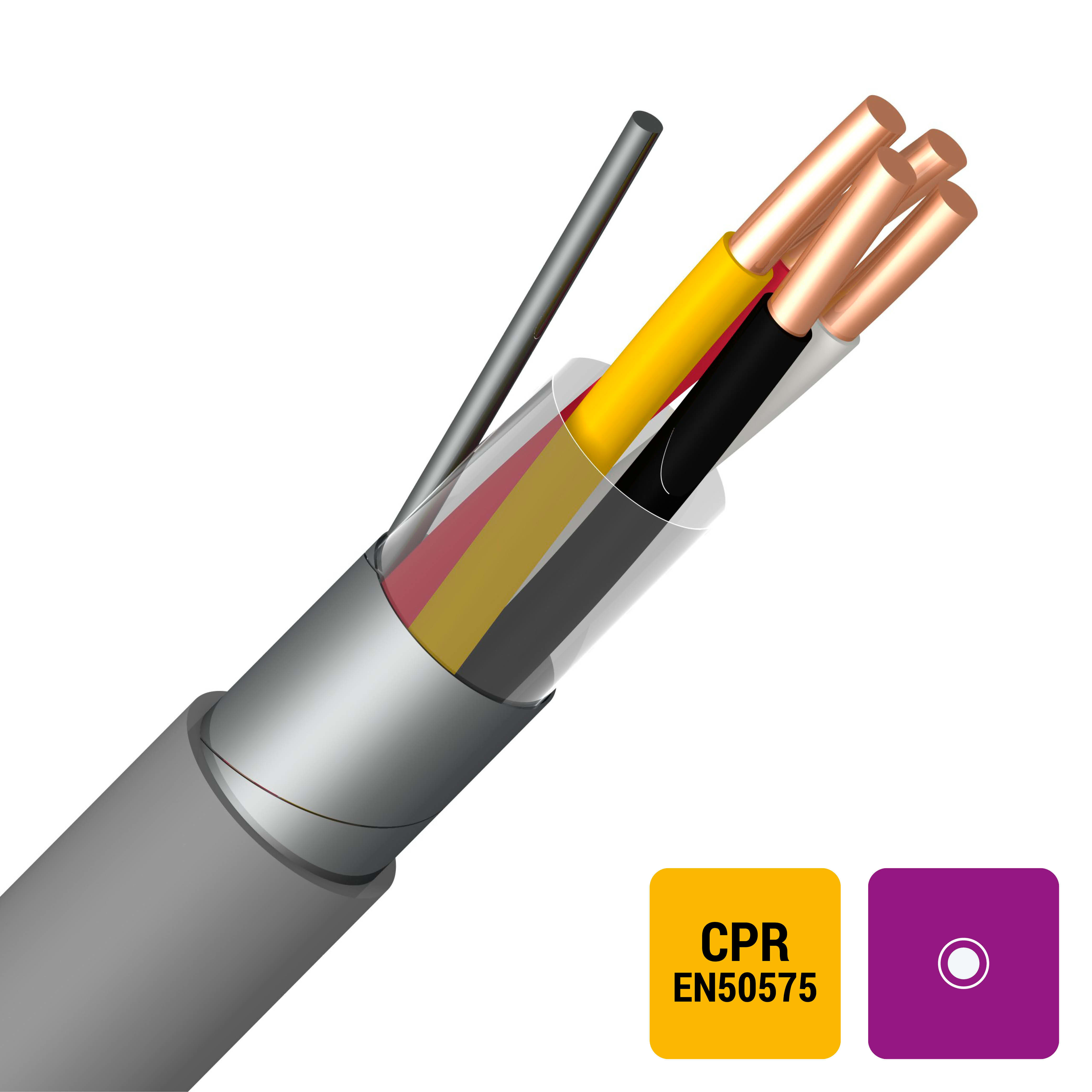 SPECIALE KABEL J-Y(St)Y signalisatie PVC grijs globaal afgeschermd binnen 300V Eca 2X2X0