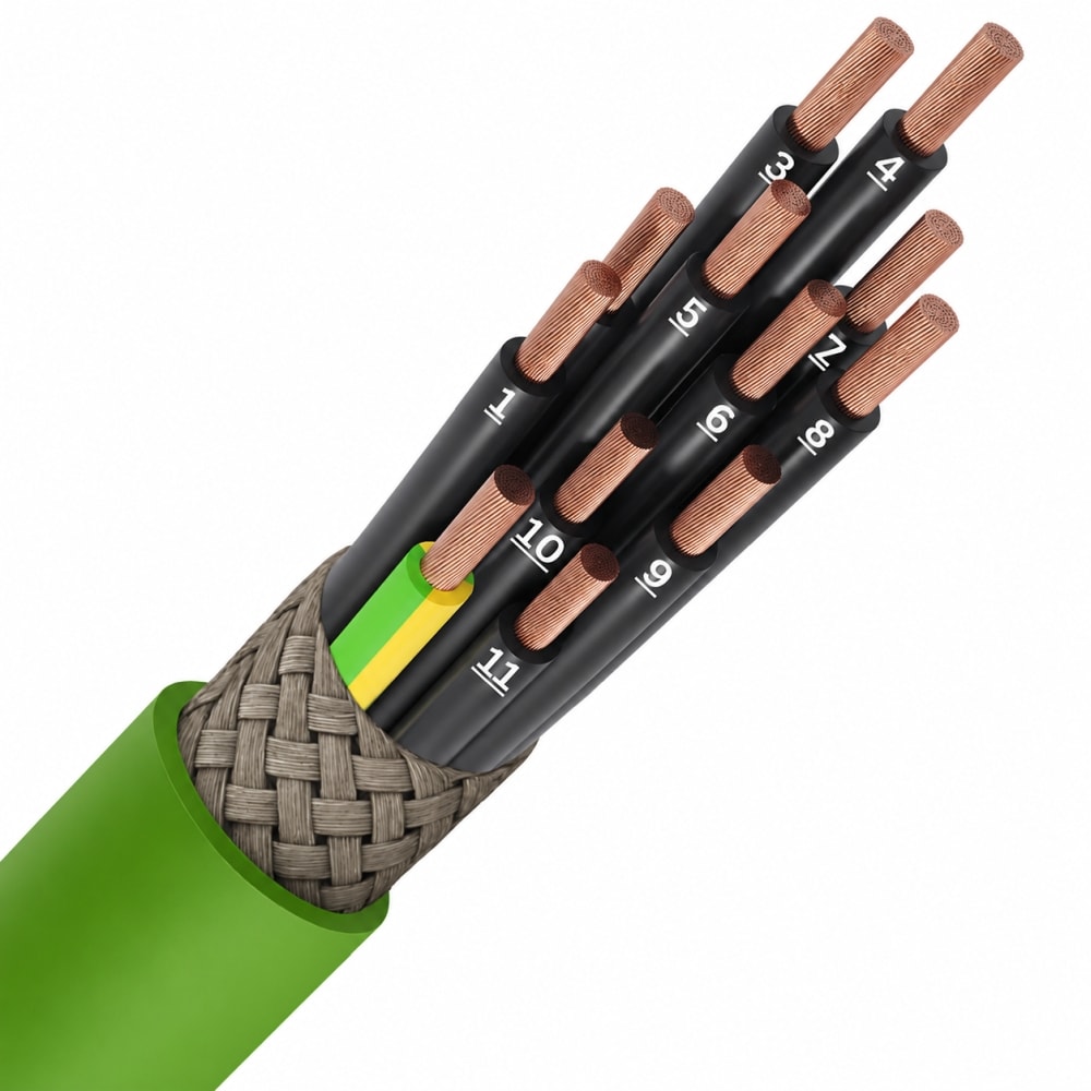 SPECIALE KABEL LIHCH LS0H groen afgeschermd Cca s1d2a1