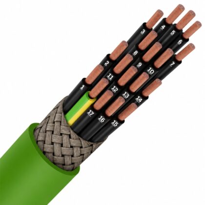 SPECIALE KABEL LIHCH LS0H groen afgeschermd Cca s1d2a1