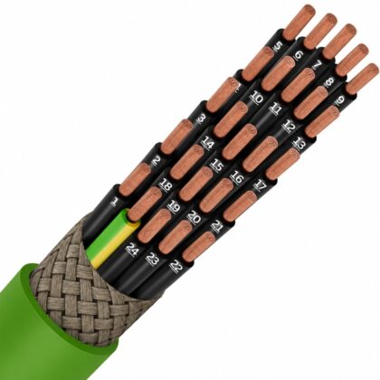 SPECIALE KABEL LIHCH LS0H groen afgeschermd Cca s1d2a1