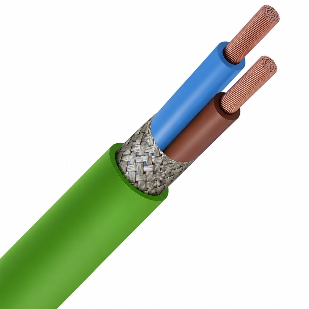 SPECIALE KABEL LIHCH LS0H groen afgeschermd Cca s1d2a1