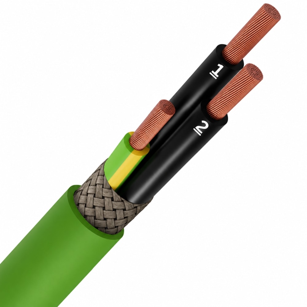 SPECIALE KABEL LIHCH LS0H groen afgeschermd Cca s1d2a1
