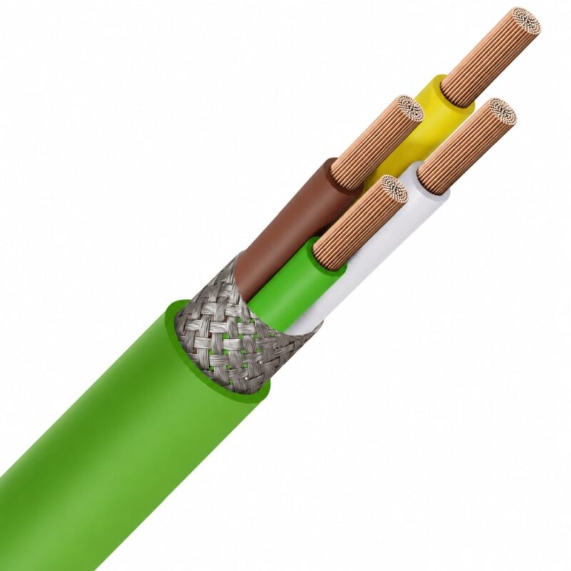 SPECIALE KABEL LIHCH LS0H groen afgeschermd Cca s1d2a1